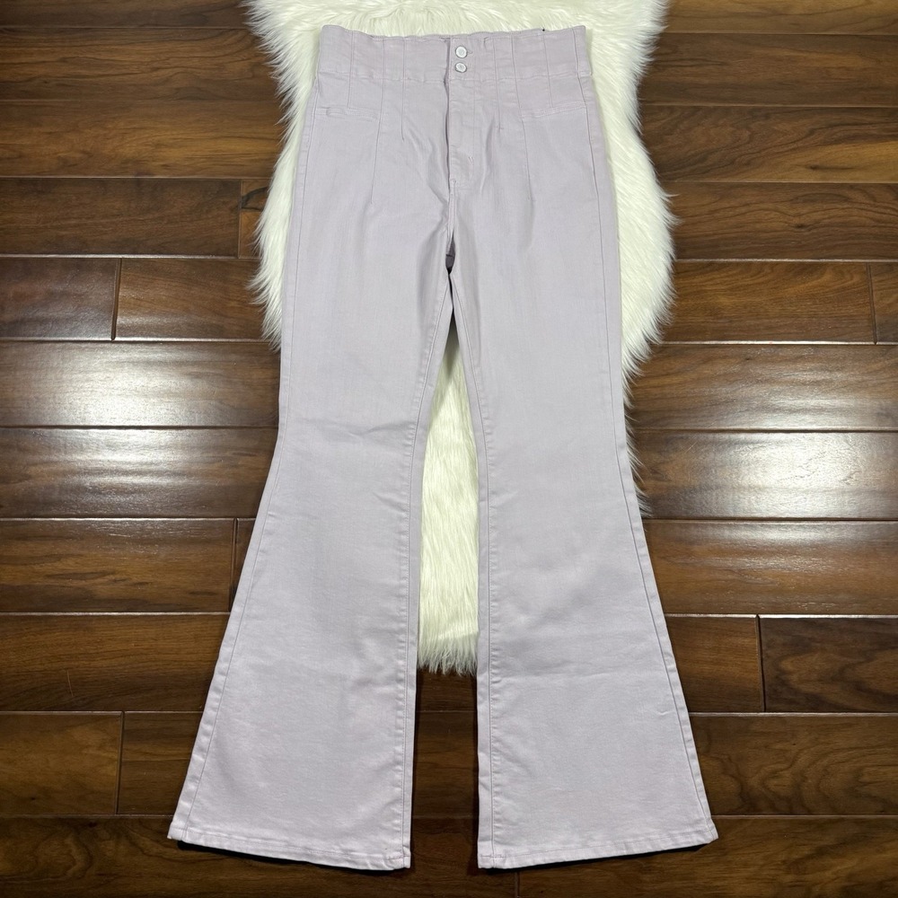 We The Free People Size‎ 32 Lilac Purple High Rise Jayde Flare Denim Jeans